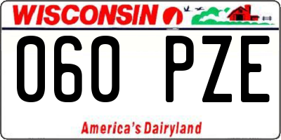 WI license plate 060PZE