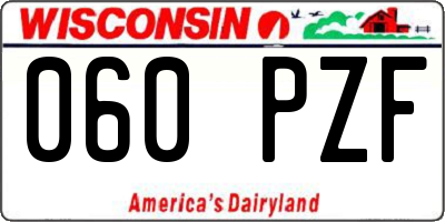 WI license plate 060PZF