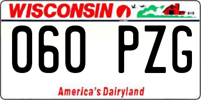 WI license plate 060PZG