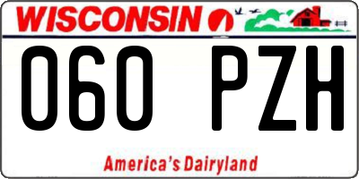 WI license plate 060PZH