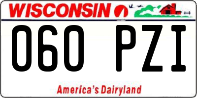 WI license plate 060PZI