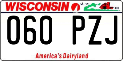 WI license plate 060PZJ
