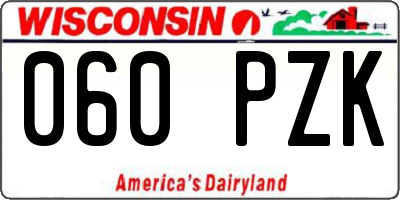 WI license plate 060PZK