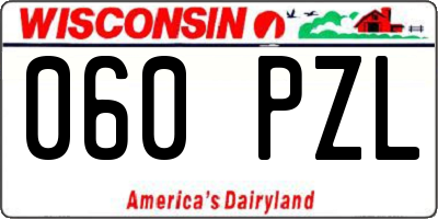 WI license plate 060PZL
