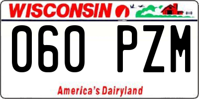 WI license plate 060PZM