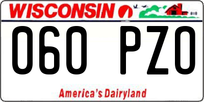 WI license plate 060PZO