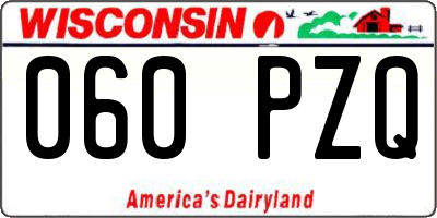 WI license plate 060PZQ