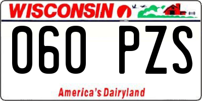 WI license plate 060PZS