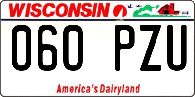 WI license plate 060PZU