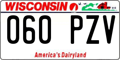 WI license plate 060PZV