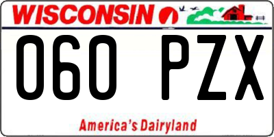 WI license plate 060PZX