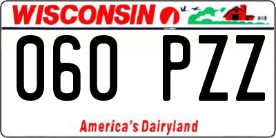 WI license plate 060PZZ