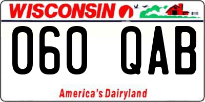 WI license plate 060QAB