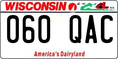 WI license plate 060QAC