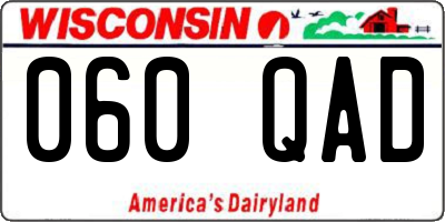 WI license plate 060QAD