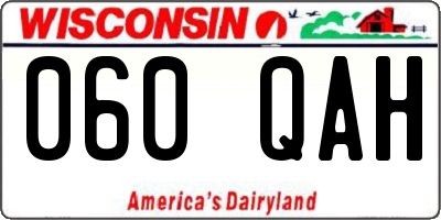 WI license plate 060QAH