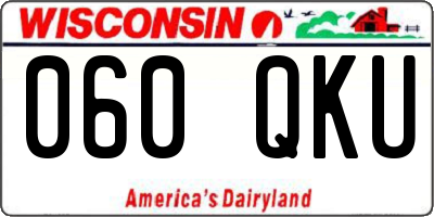 WI license plate 060QKU
