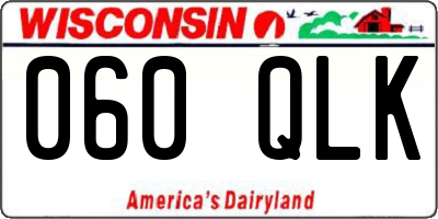 WI license plate 060QLK