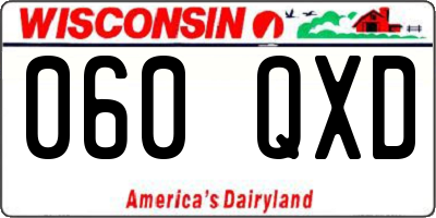 WI license plate 060QXD