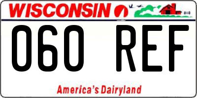 WI license plate 060REF
