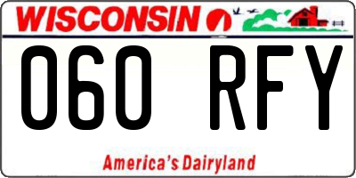 WI license plate 060RFY