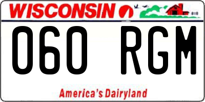 WI license plate 060RGM