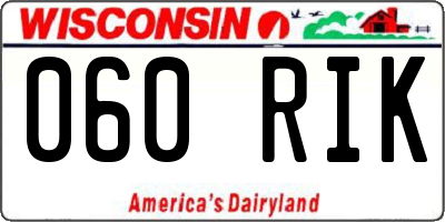 WI license plate 060RIK