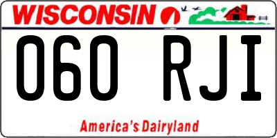 WI license plate 060RJI