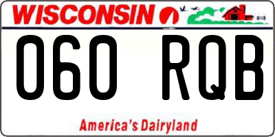 WI license plate 060RQB