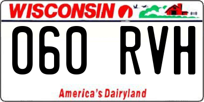 WI license plate 060RVH
