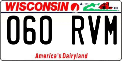 WI license plate 060RVM
