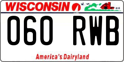 WI license plate 060RWB