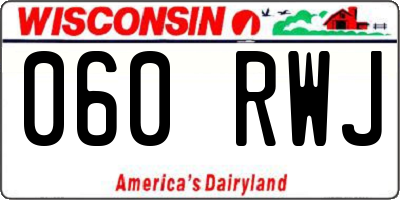 WI license plate 060RWJ