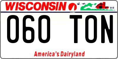 WI license plate 060TON