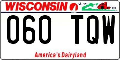WI license plate 060TQW