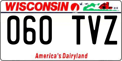 WI license plate 060TVZ