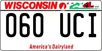 WI license plate 060UCI