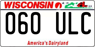 WI license plate 060ULC