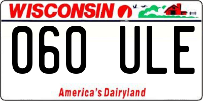 WI license plate 060ULE