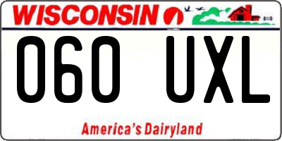WI license plate 060UXL