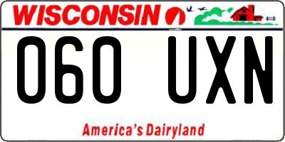 WI license plate 060UXN