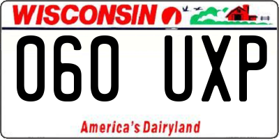 WI license plate 060UXP