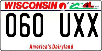 WI license plate 060UXX