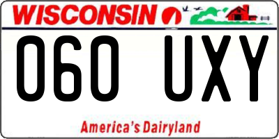 WI license plate 060UXY