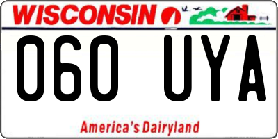 WI license plate 060UYA