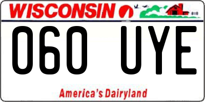WI license plate 060UYE