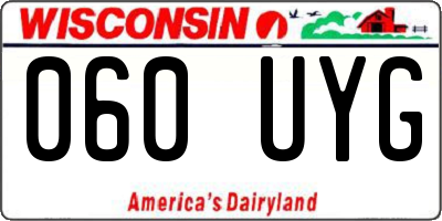 WI license plate 060UYG