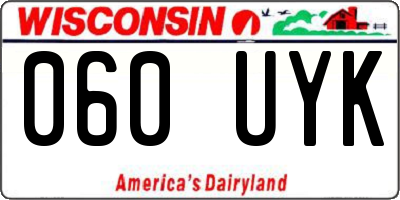 WI license plate 060UYK