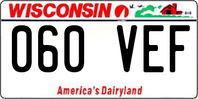 WI license plate 060VEF