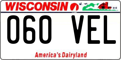 WI license plate 060VEL